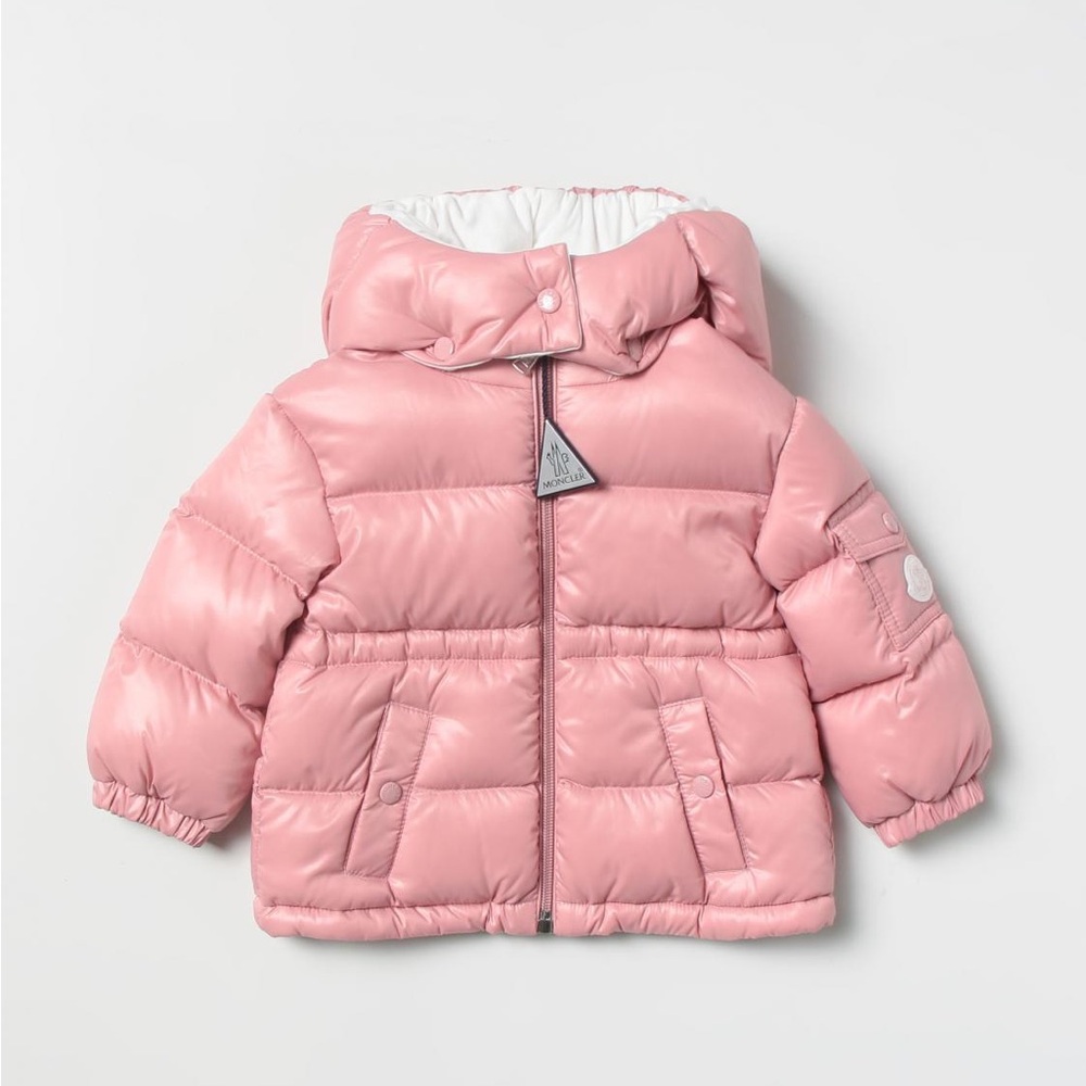 💯Authentic Moncler Girls Hooded Down Jacket in Pink Sz 3Y $660